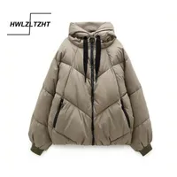 HWLZLTZHT Kış Sıcak Kar Kadın Kapşonlu Parkas Aşağı Ceket Pamuk Yastıklı Kadın Ceket Kalınlaşmak Casual Parka 211013