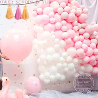Pink White Round Latex Balloons Anniversary Children's Birthday Party Decoration Wedding Site Layout Baby Shower Kids Toy Baloon Y0923