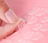 12Dekaler / ark, 24decaler / ark Dubbel sida Nagelljelhäftande lim Klistermärke Sticky Tape Transparent Nail Lim För Fake False Nails Art Decoration Tools DIY