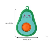 Push Mini Simple Dimple Sensory Fidget Juguetes Colgante Kawaii Simulación Avocado-Fruta Estrés Alivio Simpel Dimpel Llavero Regalos RRF11834