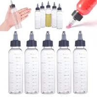30ml 60ml 100ml 120ml 250ml Transparent Plastic Dispensing Bottles With Twist Cap Graduated Measurement Tattoo Ink