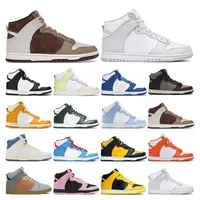 Dunk Haute Casual Chaussures Hommes Femmes Chocolat Chocolat Syracuse Kentucky Noir Blanc Vest Gris Pure Platinum Michigan Sports Sneakers Sneakers Taille 35 45