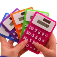 Mini Calculator Foldable Silicone Calculator Solar Energy Candycolor Creative Magnetic Student Card Calculadora School Office Use RRD11783