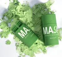 Qualità Caso rotondo Verde Tè Cleansing Solid Mask Deep Clean Beauty Skin Greenteas Idratante idratante Faccia per la cura del viso Maschere facciali