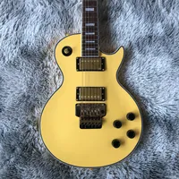 2021高品質カスタムエレキギター、ソリッドマホガニーボディ黄色のコロフトップエレクトリックギターゴールドハードウェア