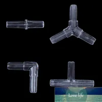 10pcs / lote Aquarium Airline Conectores de tubos de avión Tanque de pescado Adaptadores de tubo de aire transparente para 4 cm diámetro interior de la línea de aire