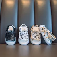 Bebek Kız Sandalet Moda Mektuplar Baskılı Çocuk Ayakkabıları Çocuk Erkek Kız 'Açık Prewalker Bebek Yumuşak Yürüyüş Ayakkabısı