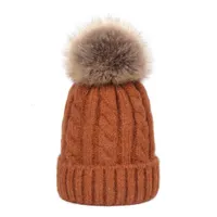 Hat female autumn and winter wool ball hat fashion versatile Korean warm pullover twist blended knitted