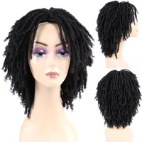 Synthetische Perücken Sissis kurze Dreadlock -Haarperücken weiche Faux -Locs, die Ombre Häkeln verdrehen, für schwarze Frauen geflochten