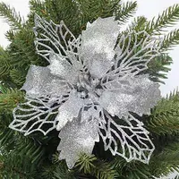 New Year Christmas Simulation Flower Decor Xmas Ornaments Pendant Hanging Gift Navidad Tree Home Wedding Decoration552t