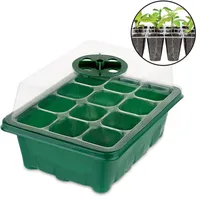 Planters & Pots 1Pcs Plastic Nursery Pot 12 Holes Seed Grow Planter Box Greenhouse Seeding Garden Tray Plant Seedling With Lids