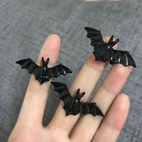 Vintage gotico halloween nero pipistrello anello gioielli apertura regolabile stile punk anello maschio coppia femmina coppia hip-hop indice anello dito g1125