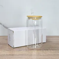 Lokallager -Sublimation Glass Tasse Tumbler klare Wärmeübertragung Trinkbecher Kaffeetasse Saftbecher A02