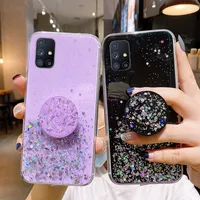 Clear Bling Case For Samsung Galaxy S21 Ultra S20 FE S10 Plus Note 20 10 Lite A12 A32 A52 A72 5G A71 A51 A21S M51 With Stand Holder Cover