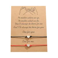 Wunsch Armband mit Geschenkkarten Frauen Herz Freundschaft Armbänder für Frauen Freundschaft Grußkarten Schmuck Geschenk 150 W2