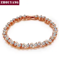 Top Quality Roman Verve Rose Gold Color Bracelet Jewelry Austrian Crystal ZYH039 ZYH040 Link, Chain