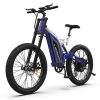 S17 AosTirmotor Electric Mountain Bike 2 rodas 26 polegadas 3.0 pneus gordos 1500W 48V 20AH 50km / h adulto bicicleta elétrica