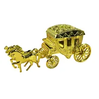 12 PZ Fairy Tale Carriage Shape Candy Boxes trasparente Golden Sweet Chocolate Silver Silver Box regalo Forniture per feste di nozze x2 Y0712