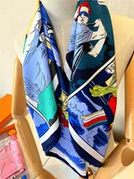 Роскошные шарфы красивый бренд дизайнер имитация шелковый глушитель 90 * 90см длинные шарфы и шали обернуты Пашмина леди платка женское ожерелье шарф