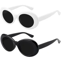2021 mode ovala solglasögon kvinnor män märke designer vintage gradienter färg lins ram söt stil solglasögon UV400