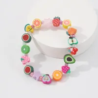 Boho Beads de vidrio acrílico Pulsera para mujeres Colorido Cereción de cerámica suave Strand Cordete Pulsero para niños Accesorio de joyas para niños
