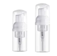 Precio de fábrica 30 ml 60 ml de plástico dispensador de jabón botella transparente blanco espuma bomba mousses líquido espuma de espuma