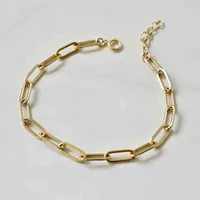 Alta qualidade banhado a ouro 925 Sterling Sier Paperclip Chain Bracelet