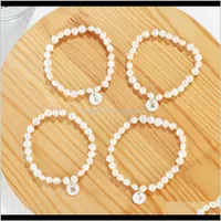 Bracelet de charme réglable de Bijouxrykimter ajustable de 26 lettres Bracelet de perles de perles de perles de perles pour femmes pour filles Q344FZ Drop Livraison 2021 W826V