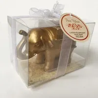 Party Favore 50pcs Adesivi personalizzati Resina Golden Elephant Tealight Holder Holder Assemblea Anniversario Bombardi di Natale Giocattoli regalo di Natale