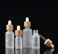 10ml-100mlの竹キャップの曇りガラスの滴ボトルの液体試薬ピペットボトルの眼球の滴り毛皮香油瓶