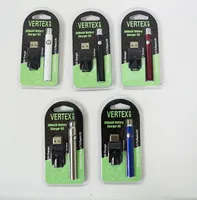 Vape Pen Battery Prehating 510 Botón de hilo Baterías Kit de ampolla Cigarrillos electrónicos 350mAh Vertex Prefacio Batería de voltaje variable para atomizadores de aceite grueso
