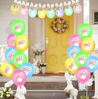 Parti Dekorasyon 12 inç Tavşan Lateks Balon Sevimli Hayvan Bunny Hava Balonları Çocuklar Için Doğum Günü Partisi Ev Mutlu Paskalya Dekor