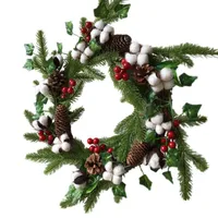Rattan Vine Ring Simulation Wreath Fake Garland Gifts Round Xmas Wedding Hanging Christmas Door Home Decoration Flower Wreaths Decorative Fl