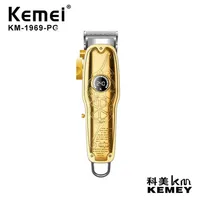 kemei 헤어 트리머 KM-1969PG 충전식 헤어 클리퍼 헤어 스 기계 LCD 헤어 조각 클리퍼 오일 헤드 클리퍼 금속 바디 A48528500M