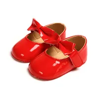 Newborn Baby Girls Shoes PU Hebilla de cuero First Walkers con arco Rojo Negro Rosa Blanco Blanco Soled Solucionado AND-SLIG CRIB Zapatos 2259 V2