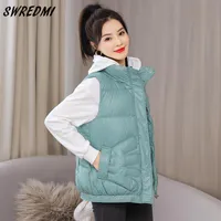 Coletes femininas SwerRedmi 2021 colete casaco de algodão quente wear wear interior mãos bolsos engrossar vestuário sem mangas jaqueta parka
