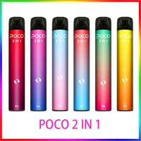 Elektroniska cigaretter POCO Dual 2 i 1 2000 Puffs engångspenna med 6,0 ​​ml POD och 950mAh Vape Battery Cell CigVapes