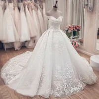 Mooie Sparkle Trouwjurken Dubai Bling Sweetheart Bridal Ball Town Weddingdresses Plus Size Vestidos