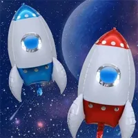 3D Rocket Balloons Astronaut Foil balloon Outer Space Spaceship For Birthday Party Decorations Boy Kids Baloons Toys 20220221 Q2