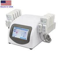 stock usa portable home lipolaser professional slimming machine 5mw 635nm650nm 10 largepads 4 smallpad lipo laser beauty equipment device for weight loss