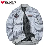 Motorcycle Apparel DUHAN Grey Camouflage Boomer Jacket Men Casual Flight Knight Motorbike Motocross Clothing Fatigues With Protectors