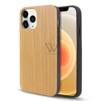 U&I 2021 Popular High Quality Wooden Phone Cases For iPone 11 Pro 12 ProMax 13 Nature Wood Thin And Durable Case Shockproof Engraving Printing Design
