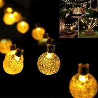 Lampy słoneczne 20 diod LED 5M Crystal Ball Lampa LED String Fairy Lights Garlands Garden Christmas Decor na zewnątrz