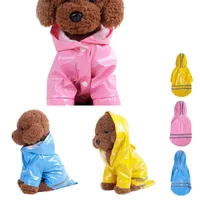 Dog Odzież S / M / L / XL Z Kapturem Pet Raincoat PU Wodoodporna Kurtka Puppy Płaszcz Różowy Niebieski Żółty # 01