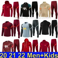 2021 2022 Mens Futebol Tracksuit Survectement de Futebol Treinamento Terno 21 22 Homens Crianças Maillot Com Zíper Com Zíper Jaqueta Traseiras Sportswear