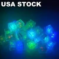 Éclairez des glaçons, des cubes de couleur multi-couleurs pour boissons avec des boissons avec des lumières changeantes, réutilisable rougeoyante Cube Forts Club Bar Party Decor Decor Stock USA