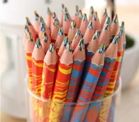 연필 크리 에이 티브 펜 육각 무작위 컬러 리드 두꺼운 어린이 그리기 무지개