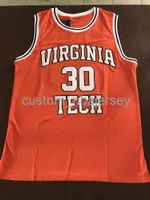 Erkek Kadın Gençlik Vintage Dell Curry Virginia Teknik Hokies NCAA Basketbol Formaları Dikişli Özel Ad Herhangi Bir Numara