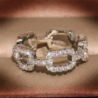 Top Hop Hip Vintage Modeschmuck 925 Sterling Silber Kreuz Ring Pave White Sapphire CZ Diamant Frauen Hochzeit Fingerring Geschenk