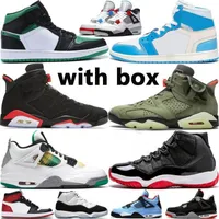 Con scatola Jumpman 1s 1 scarpe da basket 4 4s Travis 6 6s Concord 45 Bred 11 11s Uomo Donna Sneakers taglia 13